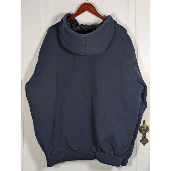 Carhartt Quilted Lined Hoodie Jacket Mens Sz 2XL XXL Blue Full Zip Workwear READ - Picture 2 of 4